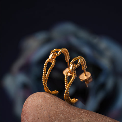 Mini Snakes Gold Earrings